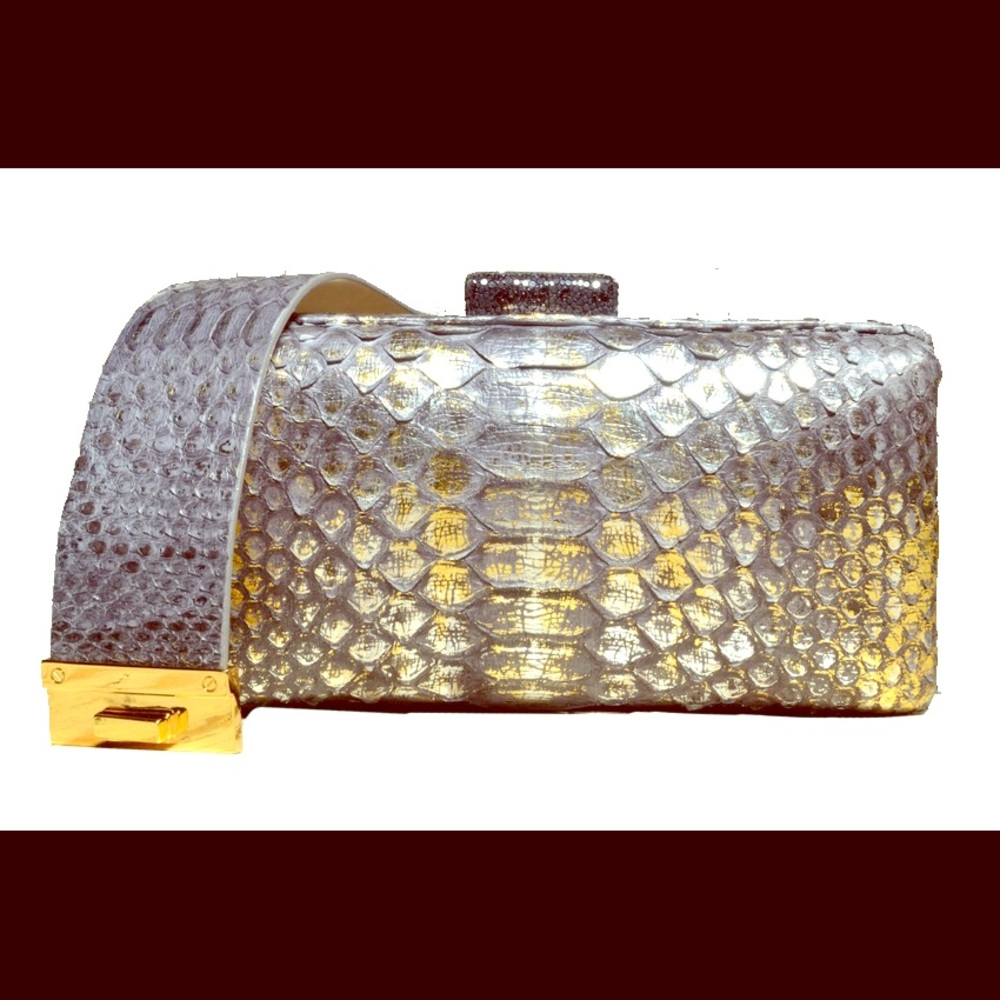 Python extra mini clutch & matching cuff bracelet